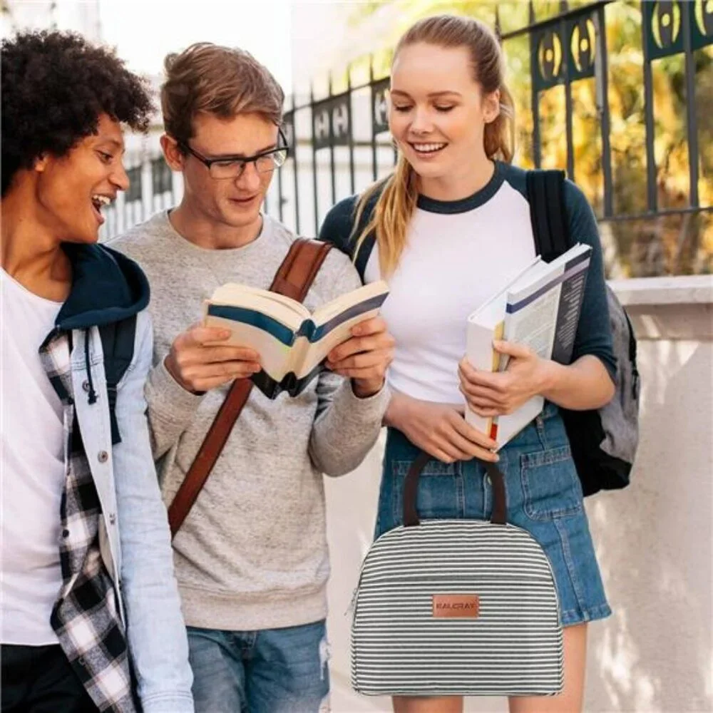 Insulated Lunch Bag Tote for Women Men Adult Small Reusable Cooler Box Work